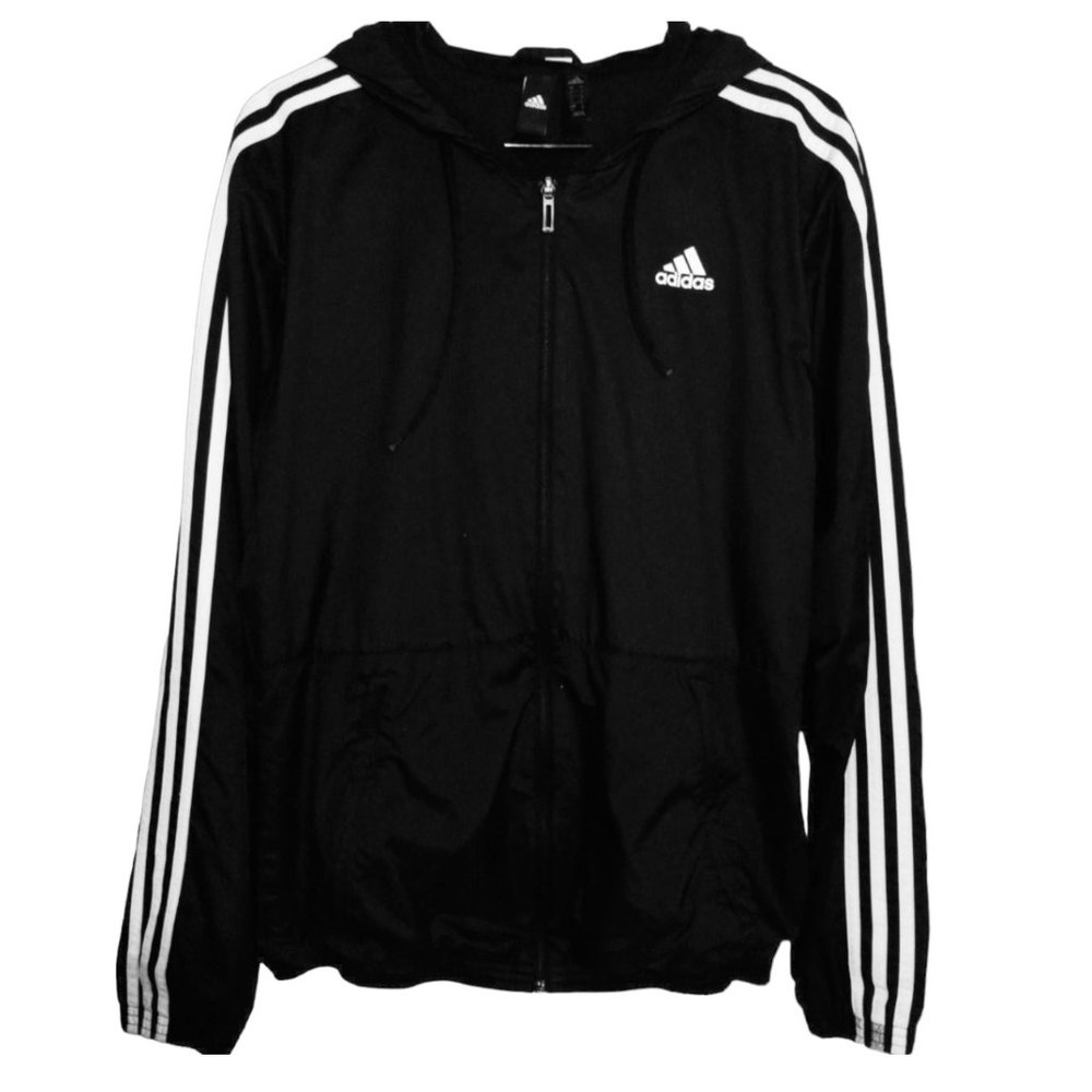 Adidas Originals Men's Black and White Track Jacket Size - Small